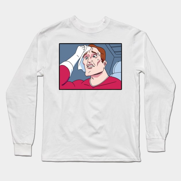 Two Buttons Meme Long Sleeve T-Shirt by Chelsea Seashell